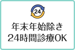 年末年始除き24時間診療OK